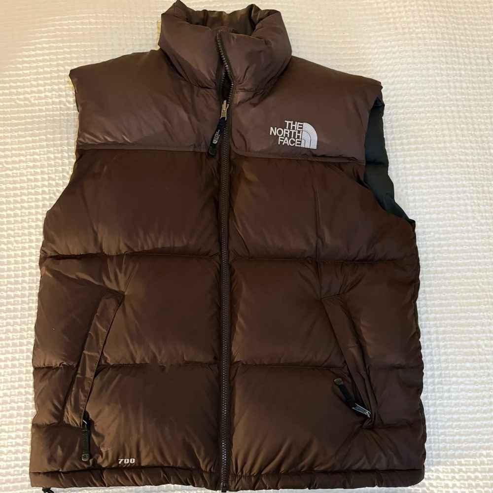 The North Face 700 Nuptse Puffer Insulated Goose Down Zip-Up Vest L Puffer